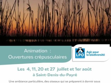 Animation nature, ouvertures crepusculaires de la Reserve Le 4 juil 2024